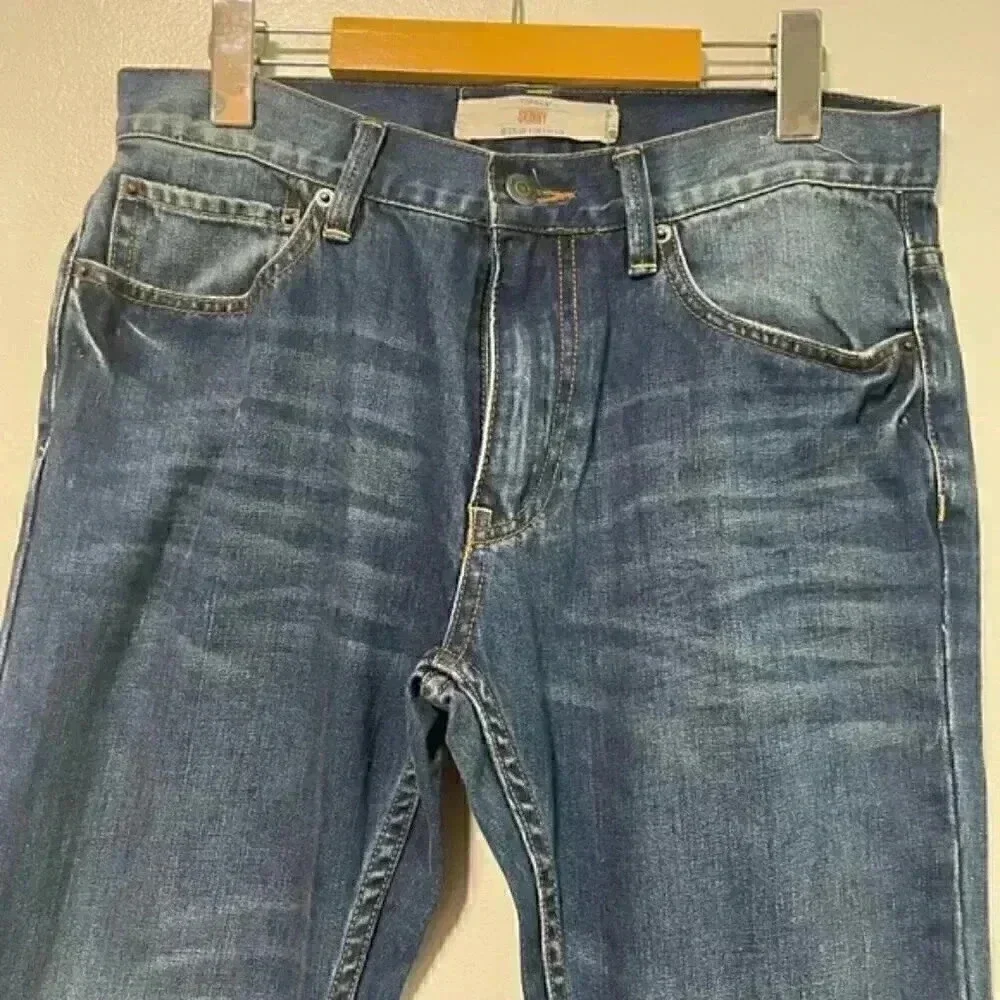 Topman Skinny Blue Faded Wash Jeans, Size 32R